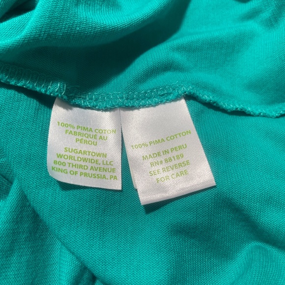 Lilly Pulitzer Small Green 100% Pima‎ Cotton Ladies Top - Picture 4 of 8